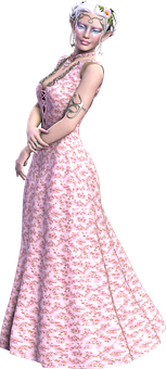 Elegant Elfin Floral Gown