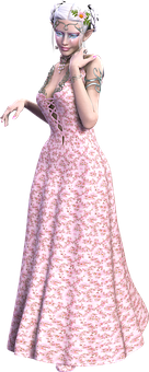 Elegant Elfin Floral Gown