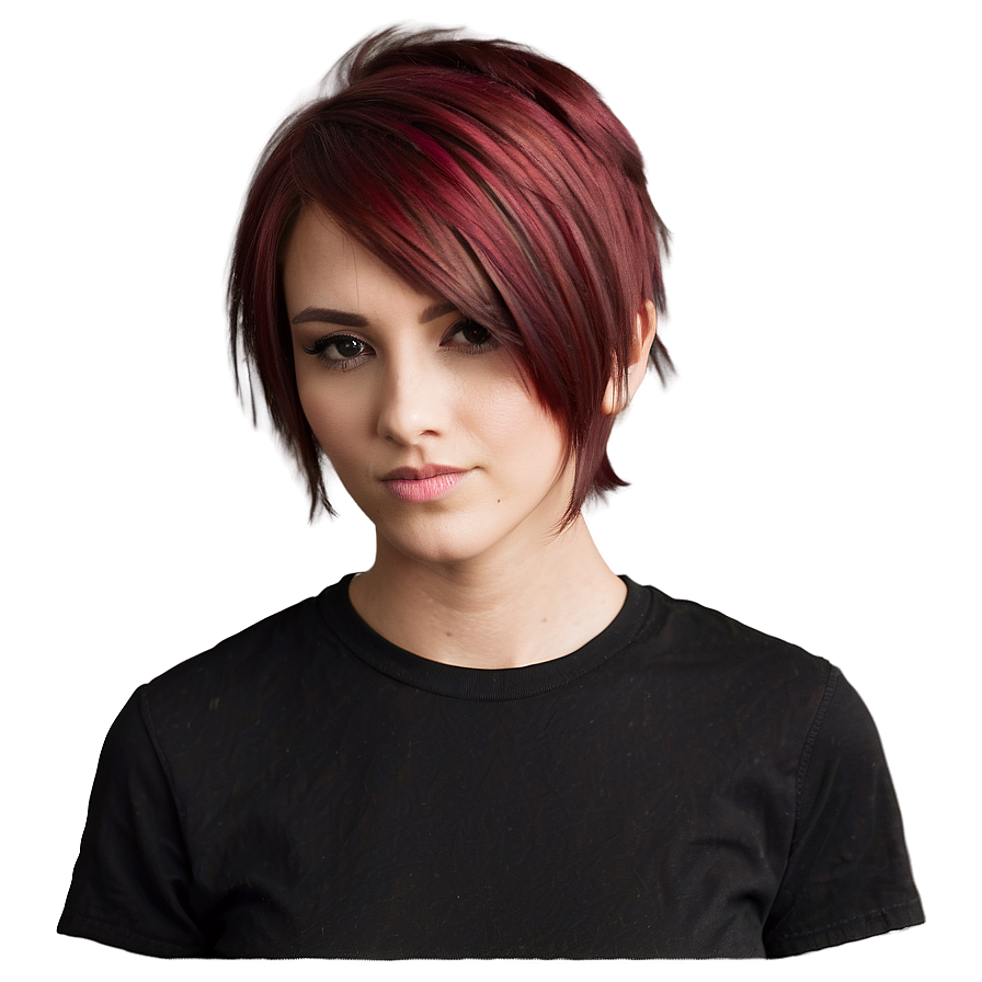 Elegant Emo Hairstyle Png 65