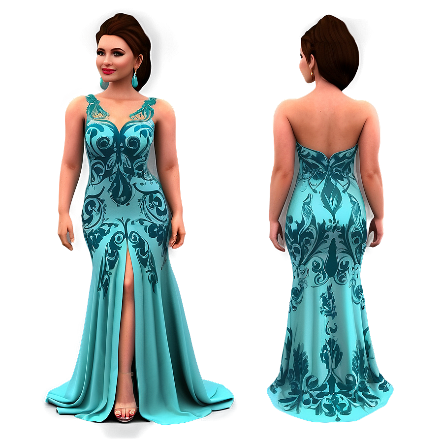 Elegant Evening Dress PNG 05232024 PNG image with a transparent background, free high-resolution download