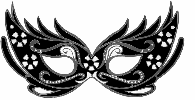 Elegant Feathered Masquerade Mask PNG with transparent background