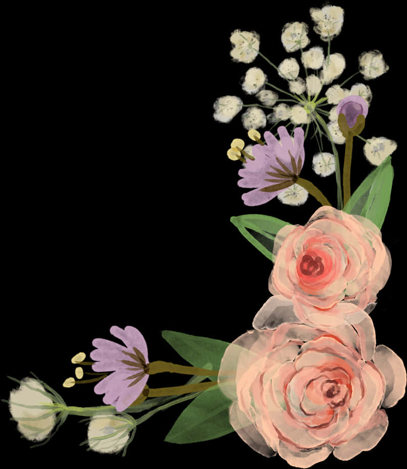 Elegant_ Floral_ Arrangement_ Corner_ Border