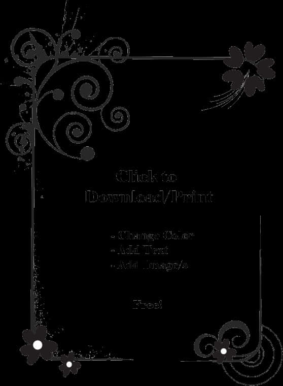 Elegant Floral Black Border Template