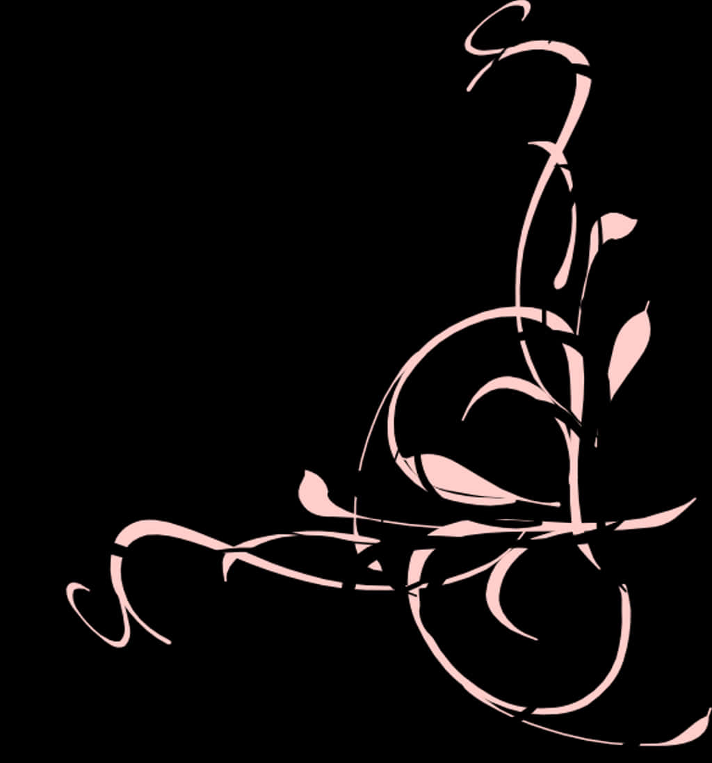 Elegant Floral Calligraphy Art