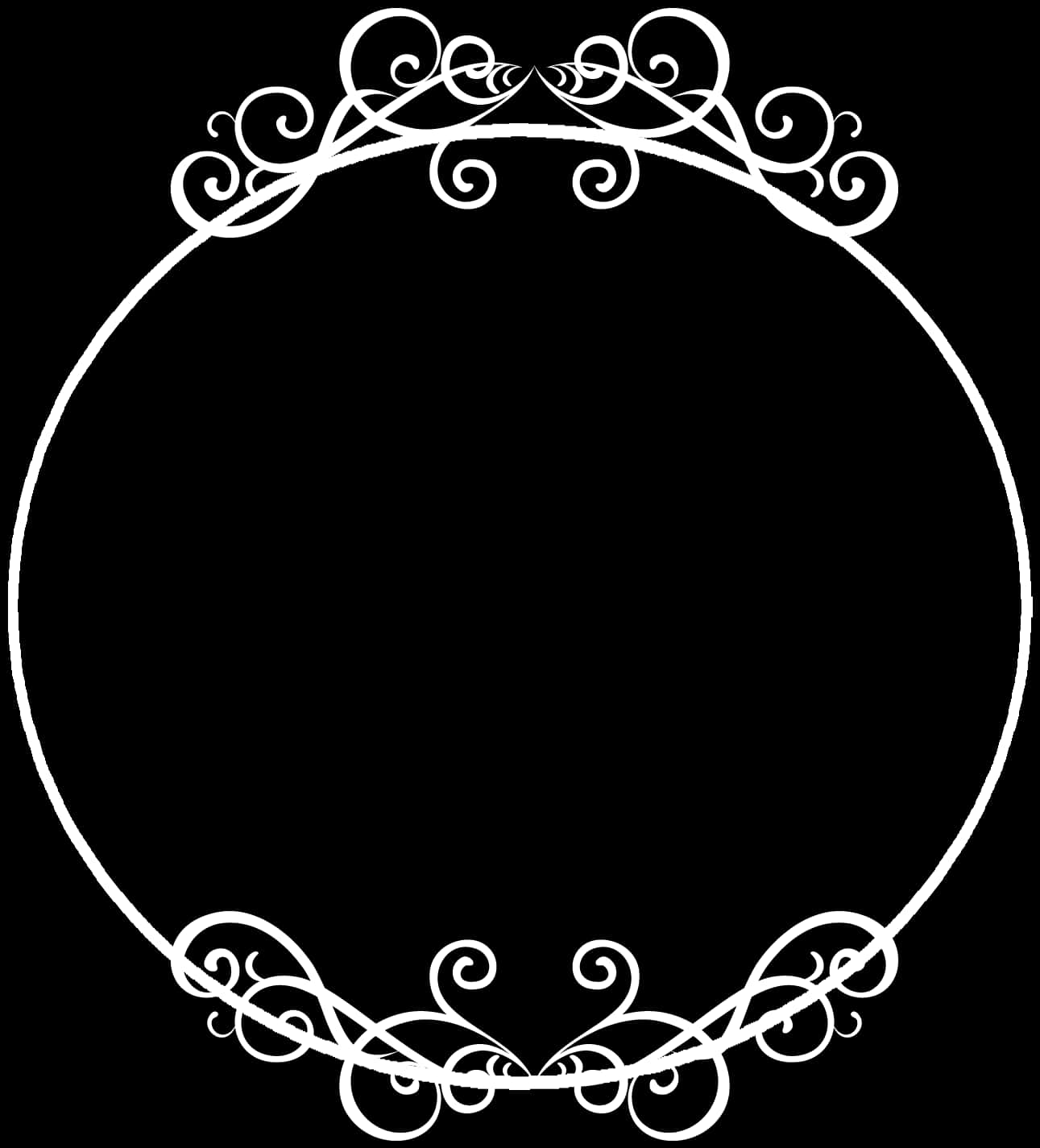 Elegant Floral Circle Frame Vector