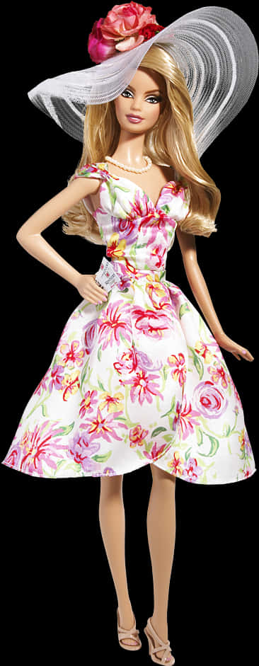 Elegant Floral Dress Barbie