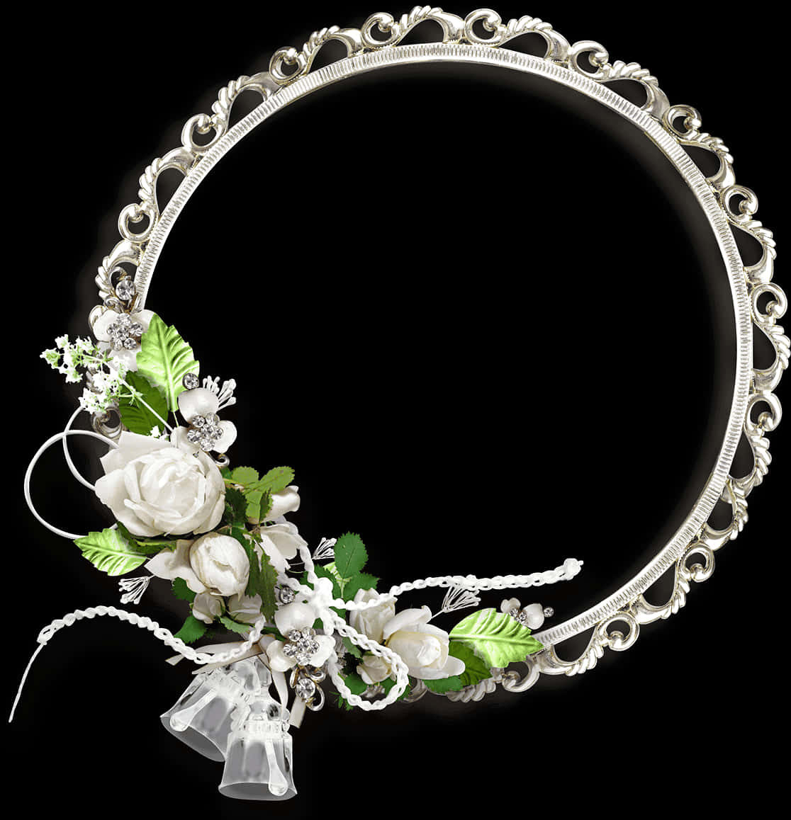 Elegant_ Floral_ Frame_ Design PNG with transparent background