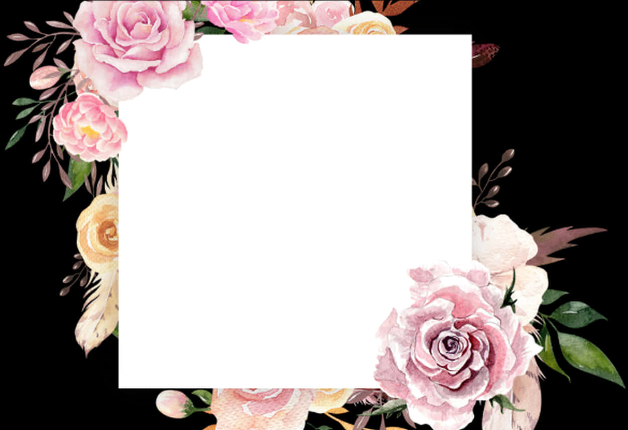 Elegant Floral Frame Template