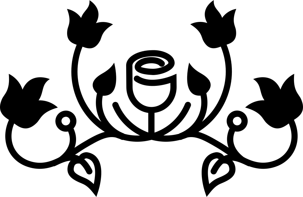Floral Design Of Flowers And Leaves On Branches Lines - Rose Outline, HD Png Download PNG with transparent background