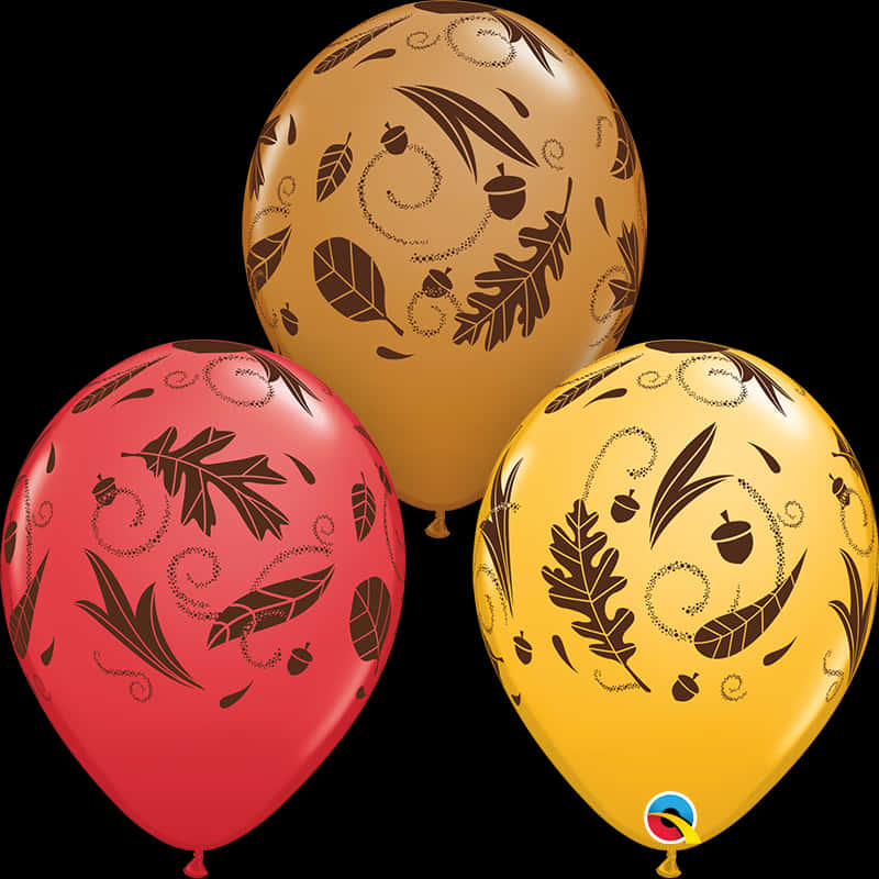 Elegant Floral Print Balloons PNG with transparent background