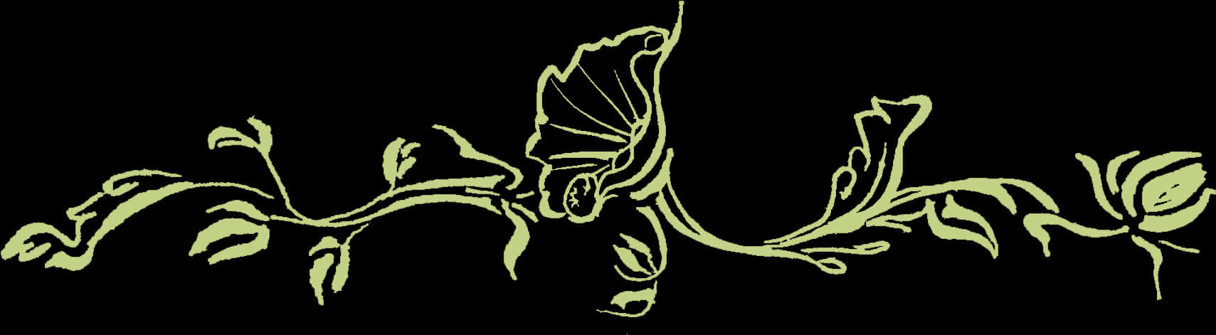 Elegant Floral Vine Silhouette PNG image with a transparent background, free high-resolution download