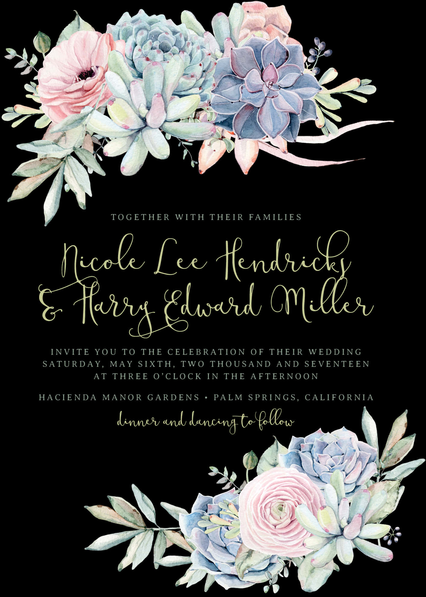 Elegant Floral Wedding Invitation