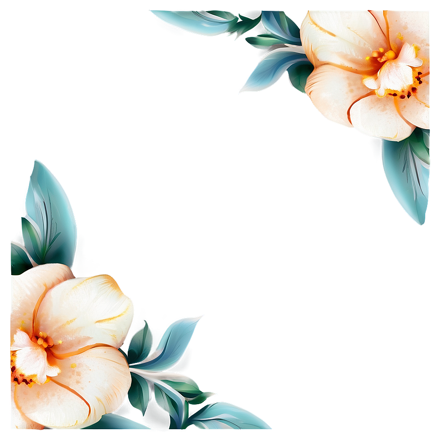 Elegant Flower Border PNG odm39 PNG image with a transparent background, free high-resolution download