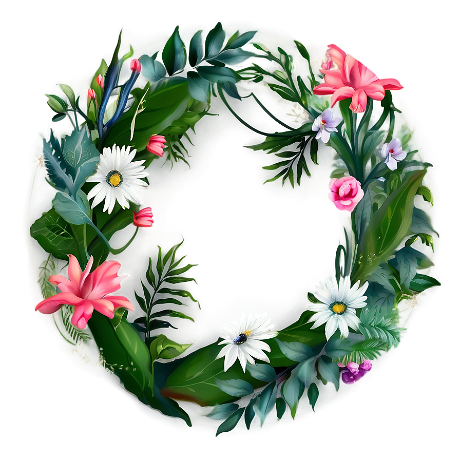 Elegant Flower Circle Png 06252024