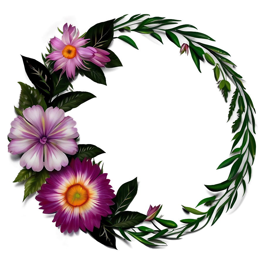 Elegant Flower Circle Png Eqc84