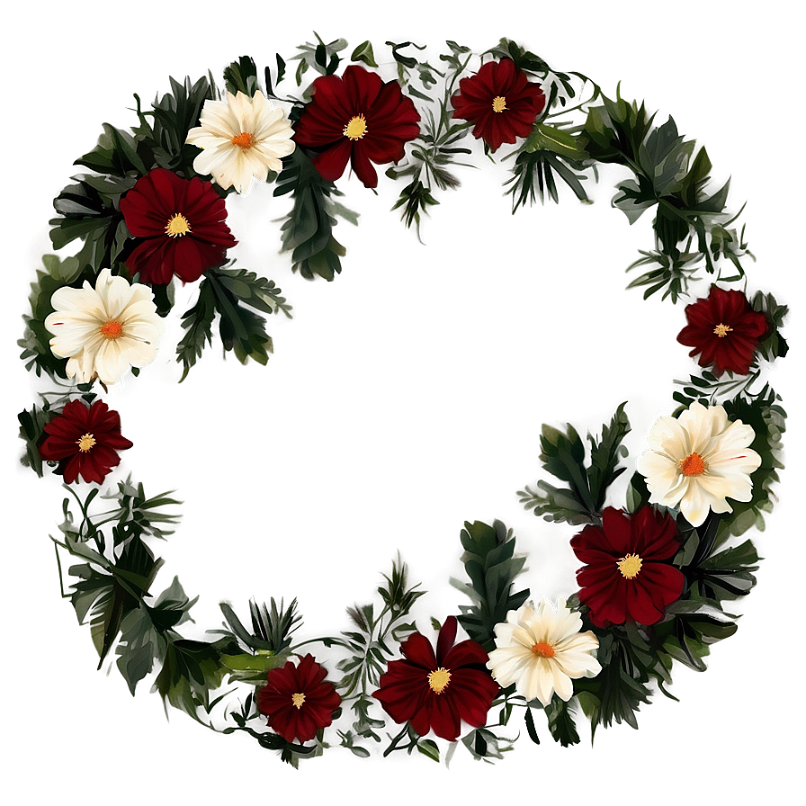 Elegant Flower Frame PNG 4 PNG with transparent background