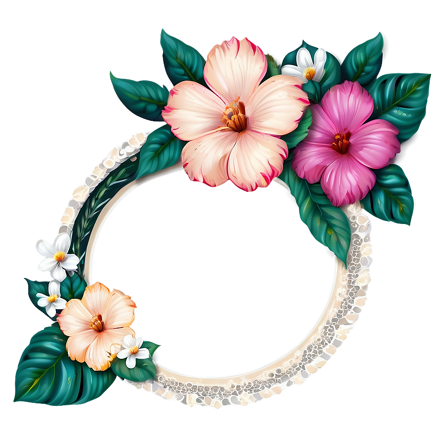 Elegant Flower Frame PNG 86 PNG with transparent background