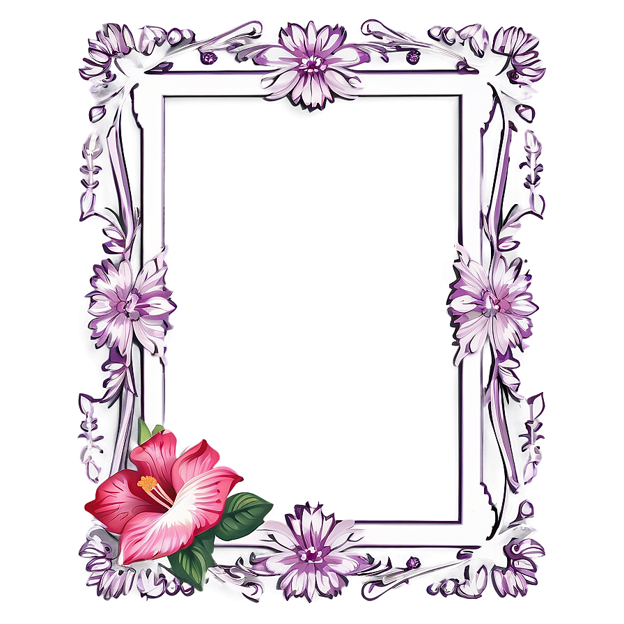 Elegant Flower Frame PNG quh PNG with transparent background