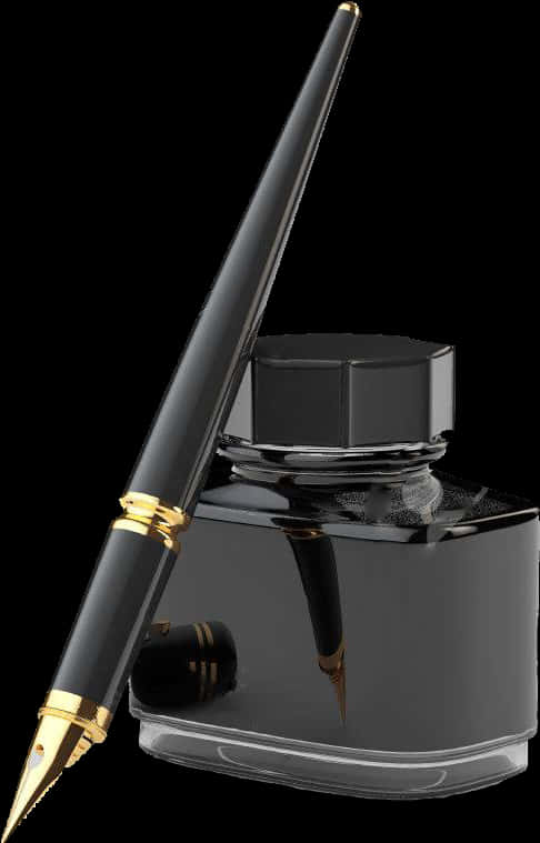 Transparent Ink Bottle Png - Fountain Pen With Ink Png, Png Download PNG with transparent background