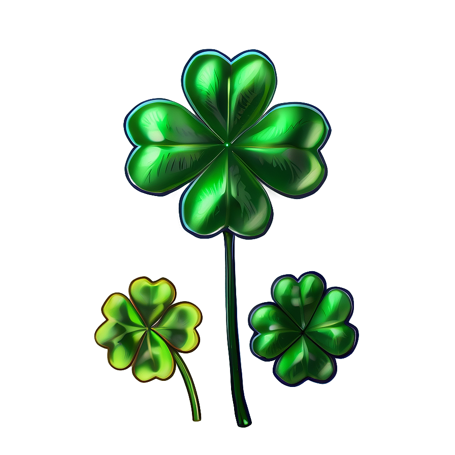 Elegant Four Leaf Clover Png Jpt