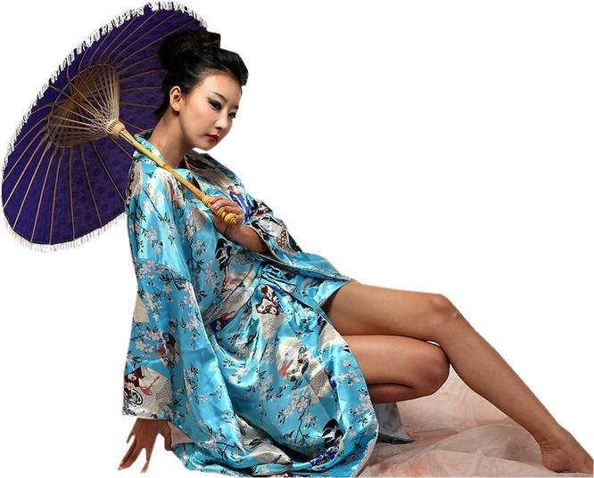 Elegant Geishawith Umbrella PNG with transparent background