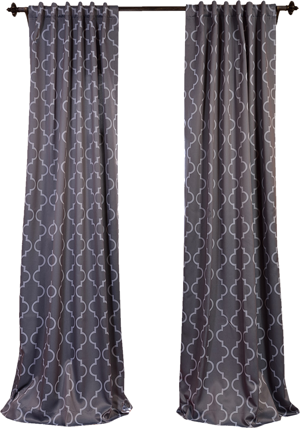 Elegant Geometric Pattern Curtains PNG with transparent background