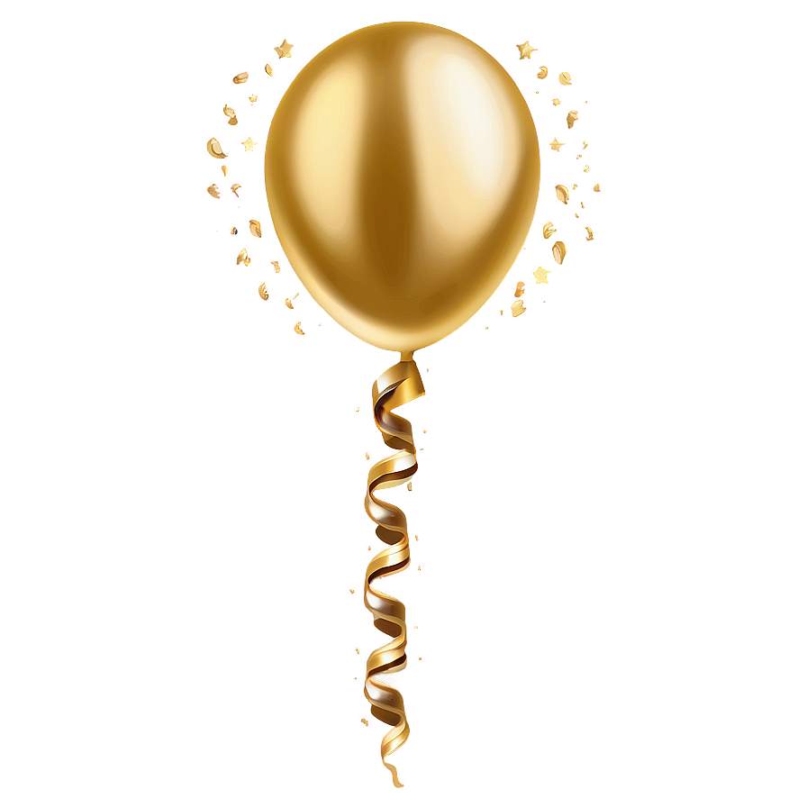 Elegant Gold Balloon PNG tgy35 PNG image with a transparent background, free high-resolution download
