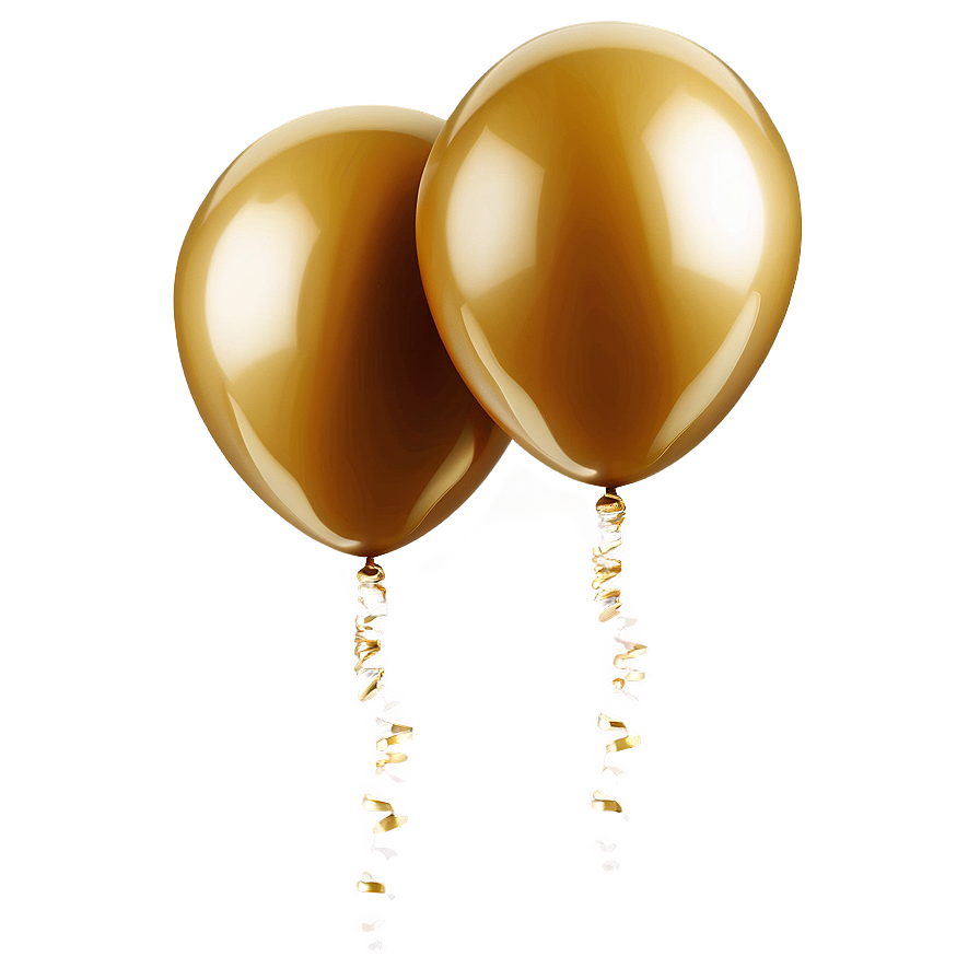 Elegant Gold Balloons PNG 72 PNG image with a transparent background, free high-resolution download