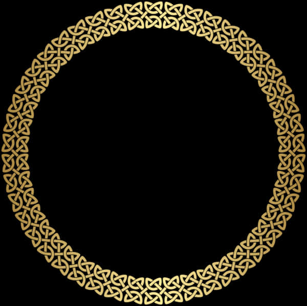 Elegant Gold Celtic Frame PNG image with a transparent background, free high-resolution download