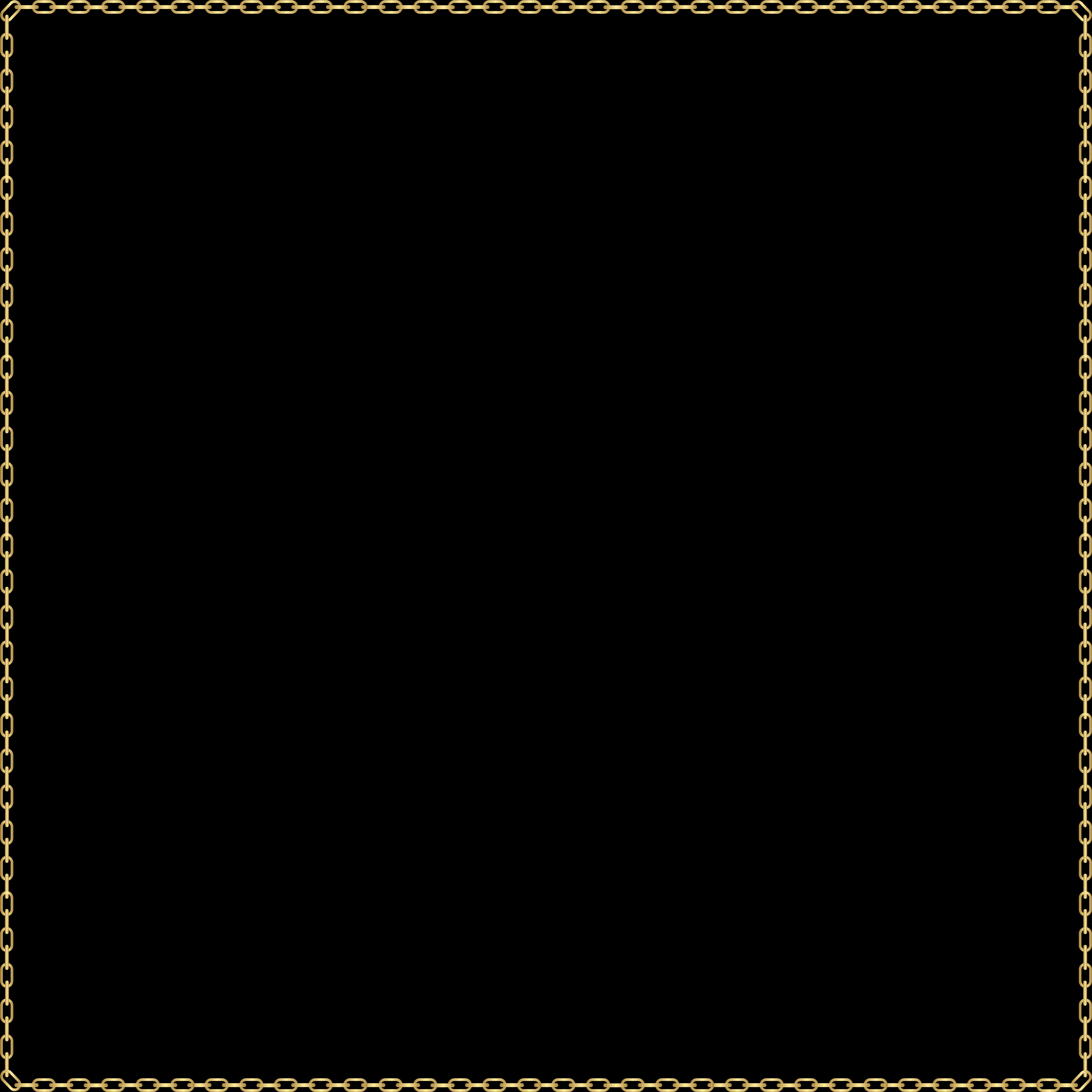 Elegant Gold Chain Border Design PNG image with a transparent background, free high-resolution download