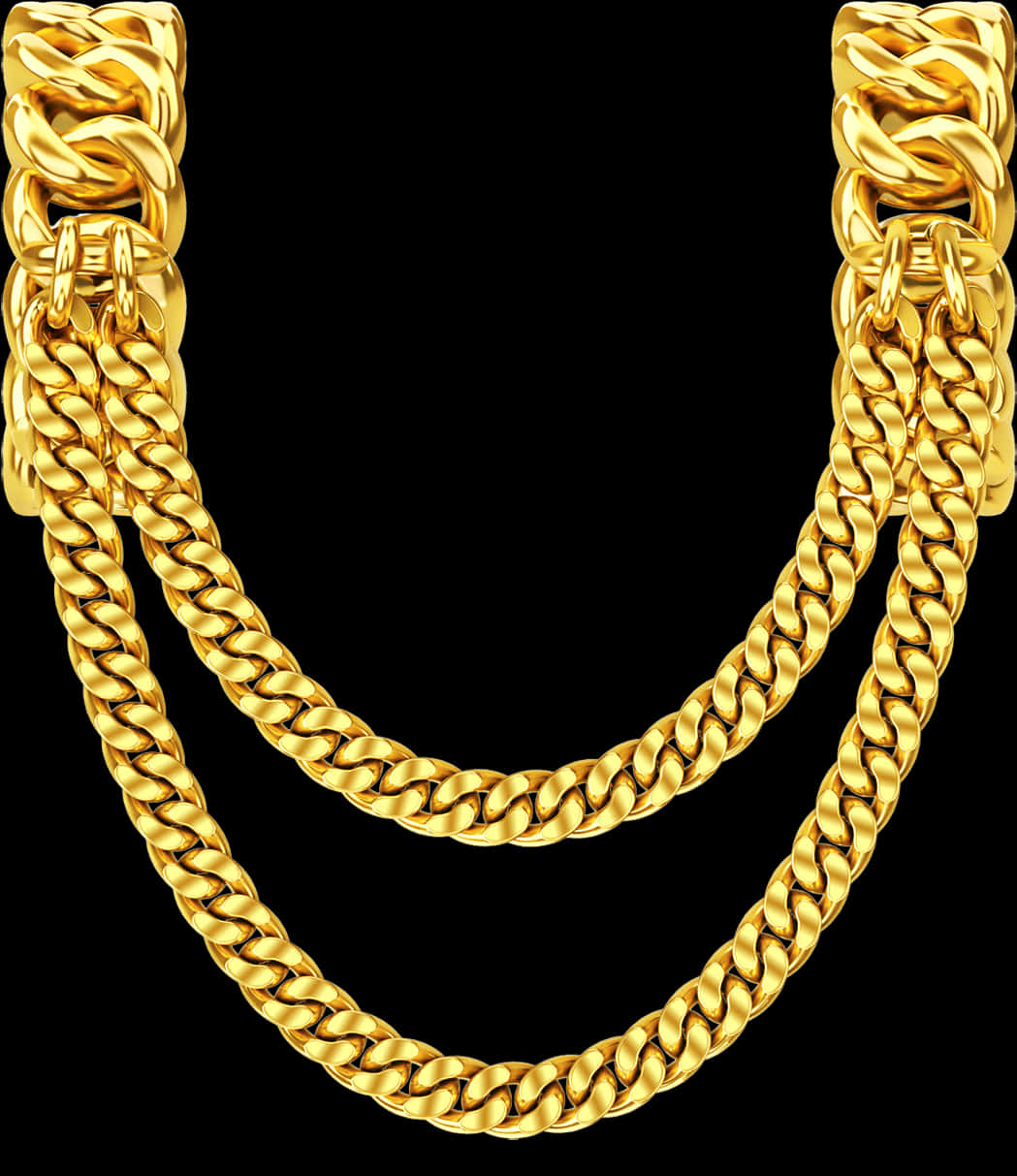 Elegant Gold Chain Design PNG with transparent background