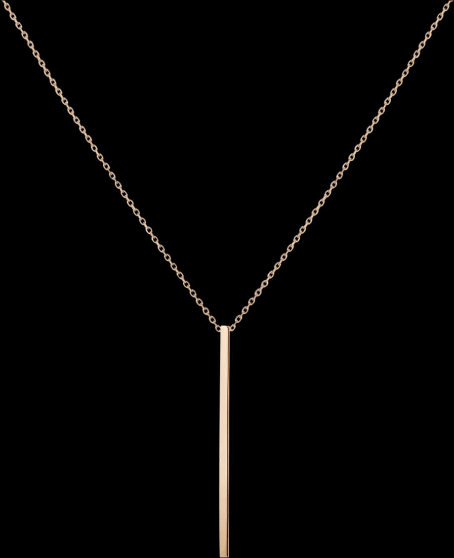 Elegant Gold Chainwith Bar Pendant PNG with transparent background