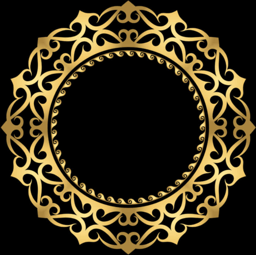 Elegant Gold Circle Frame