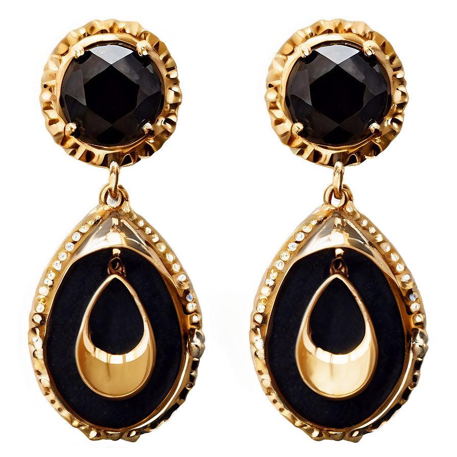 Elegant Gold Earrings Png 06262024