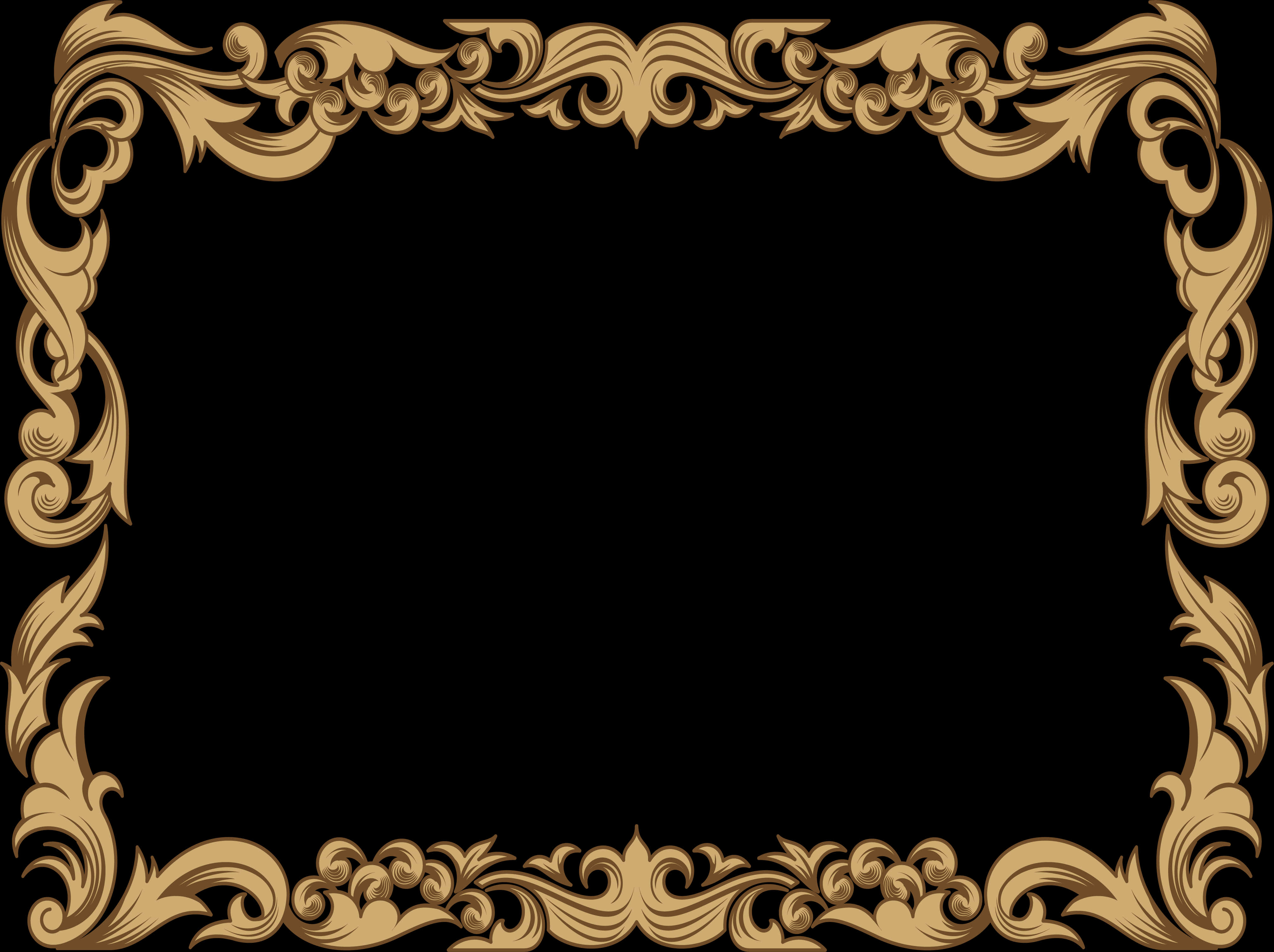 Elegant Gold Floral Frame