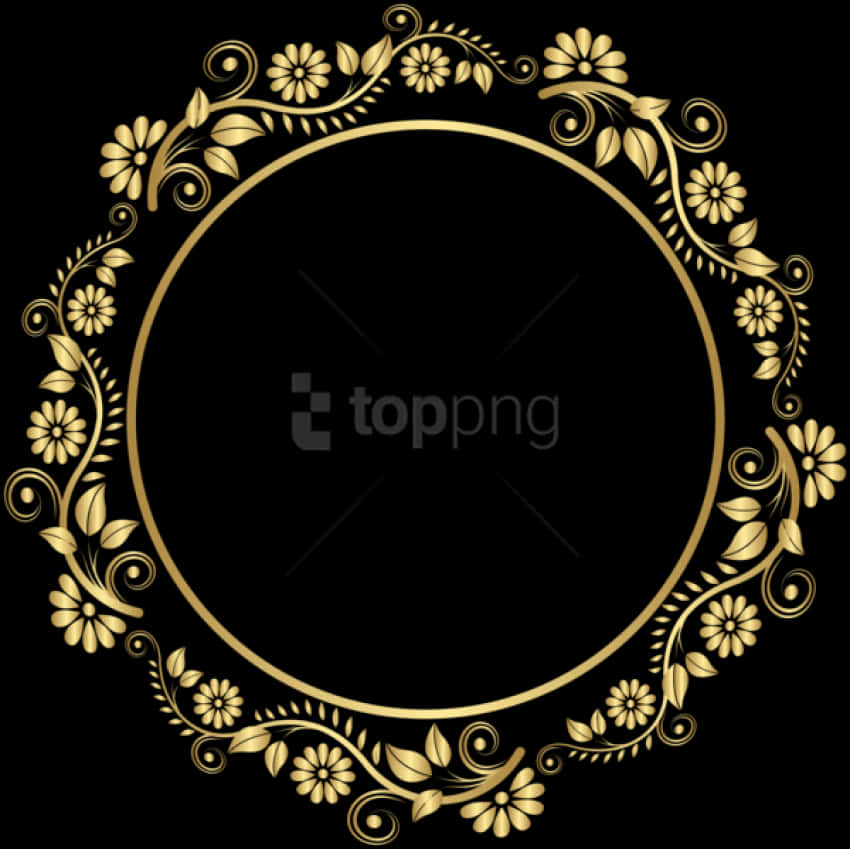 Elegant Gold Floral Frame