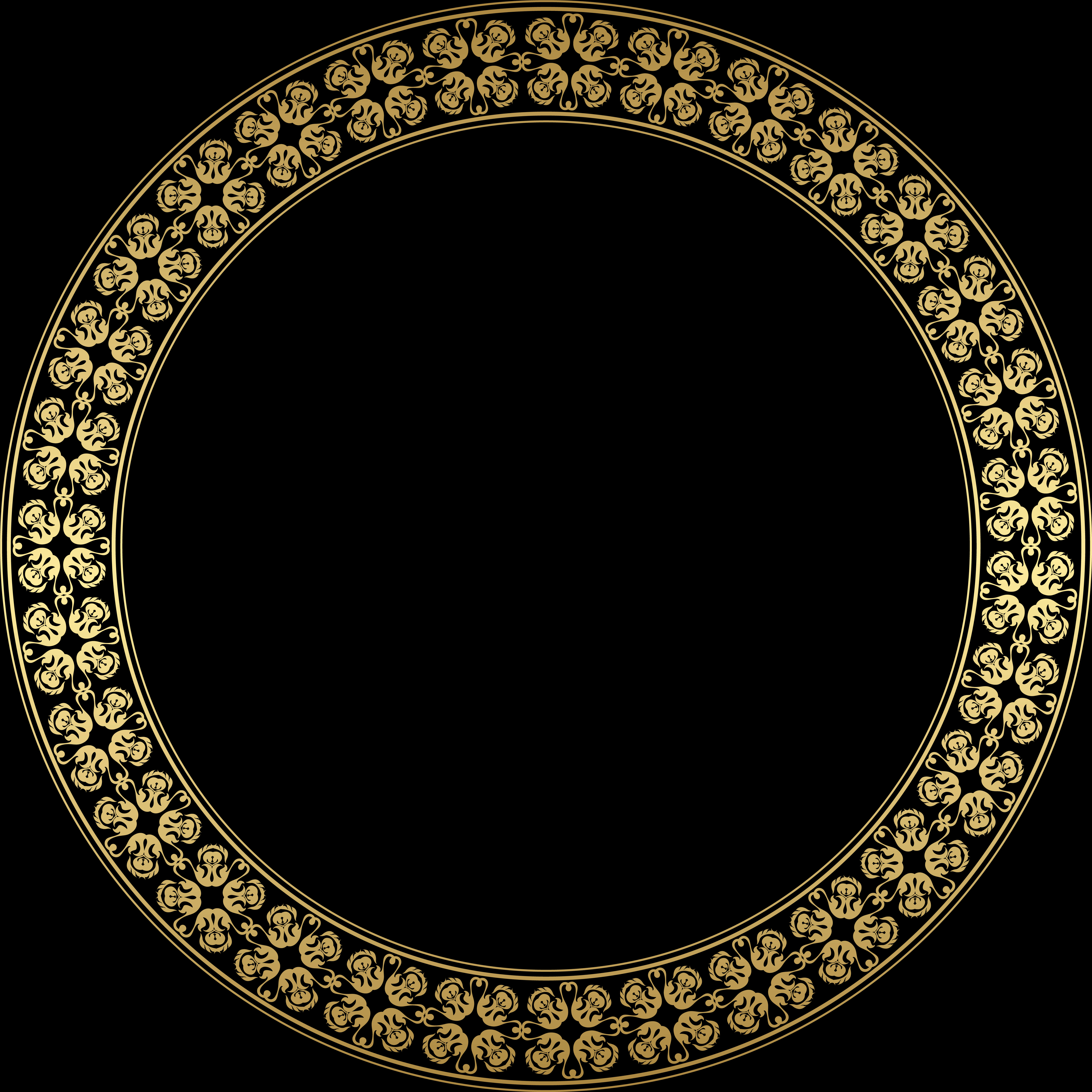 Elegant Gold Floral Frame PNG image with a transparent background, free high-resolution download