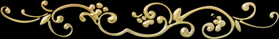 Elegant Gold Flourish Decorative Line PNG image with a transparent background, free high-resolution download