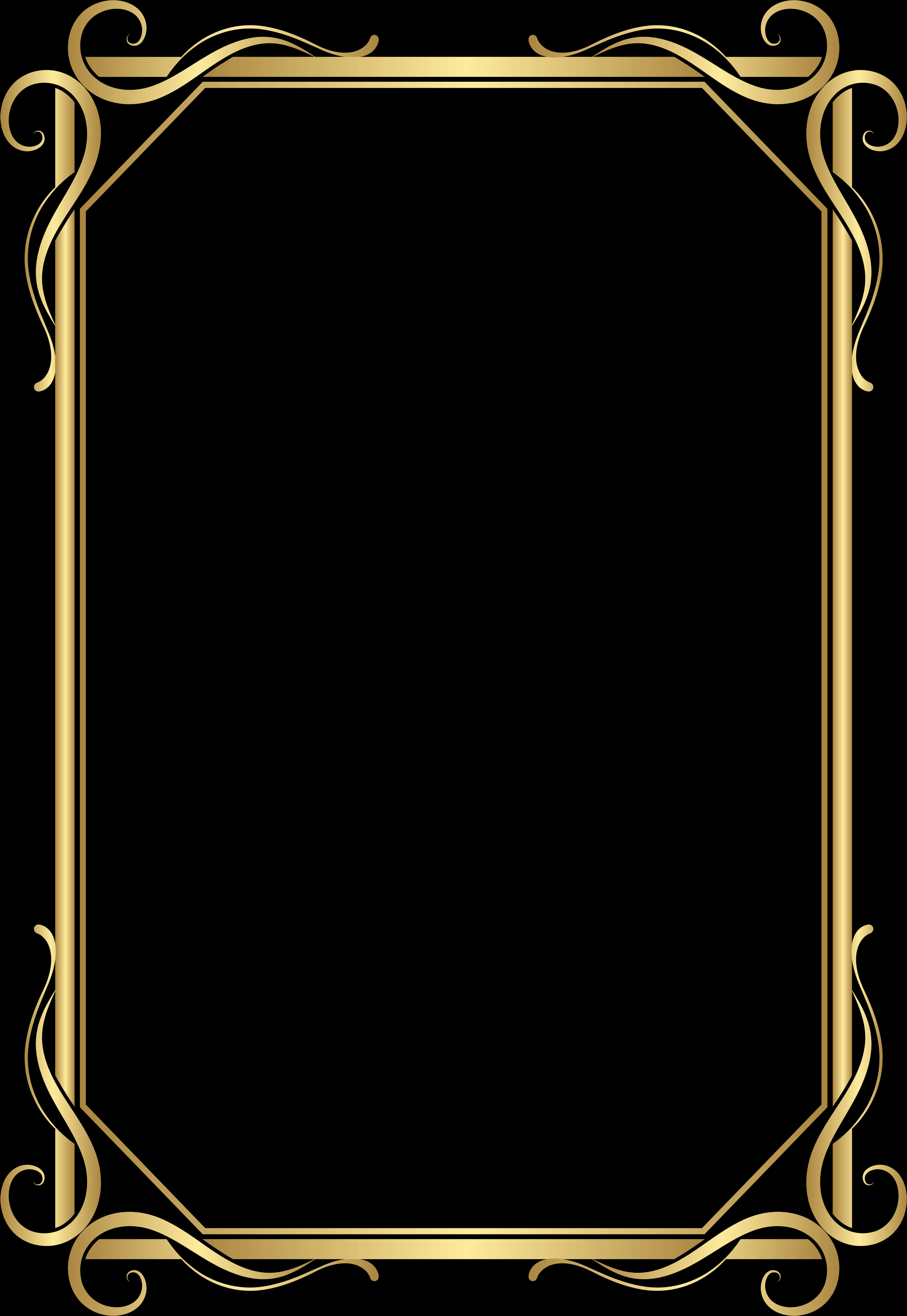Elegant Gold Frame Design PNG image with a transparent background, free high-resolution download