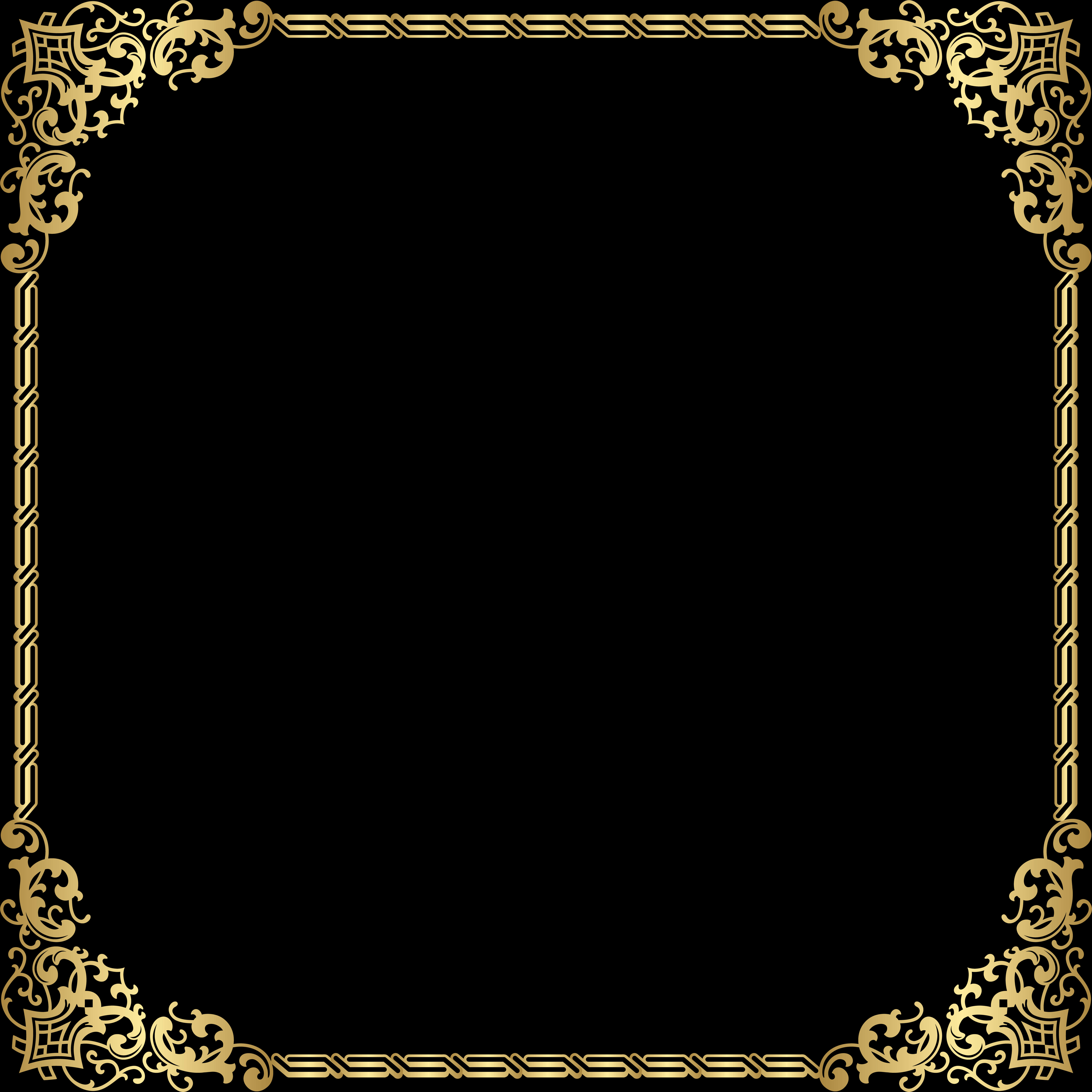 Elegant Gold Frame Design PNG image with a transparent background, free high-resolution download