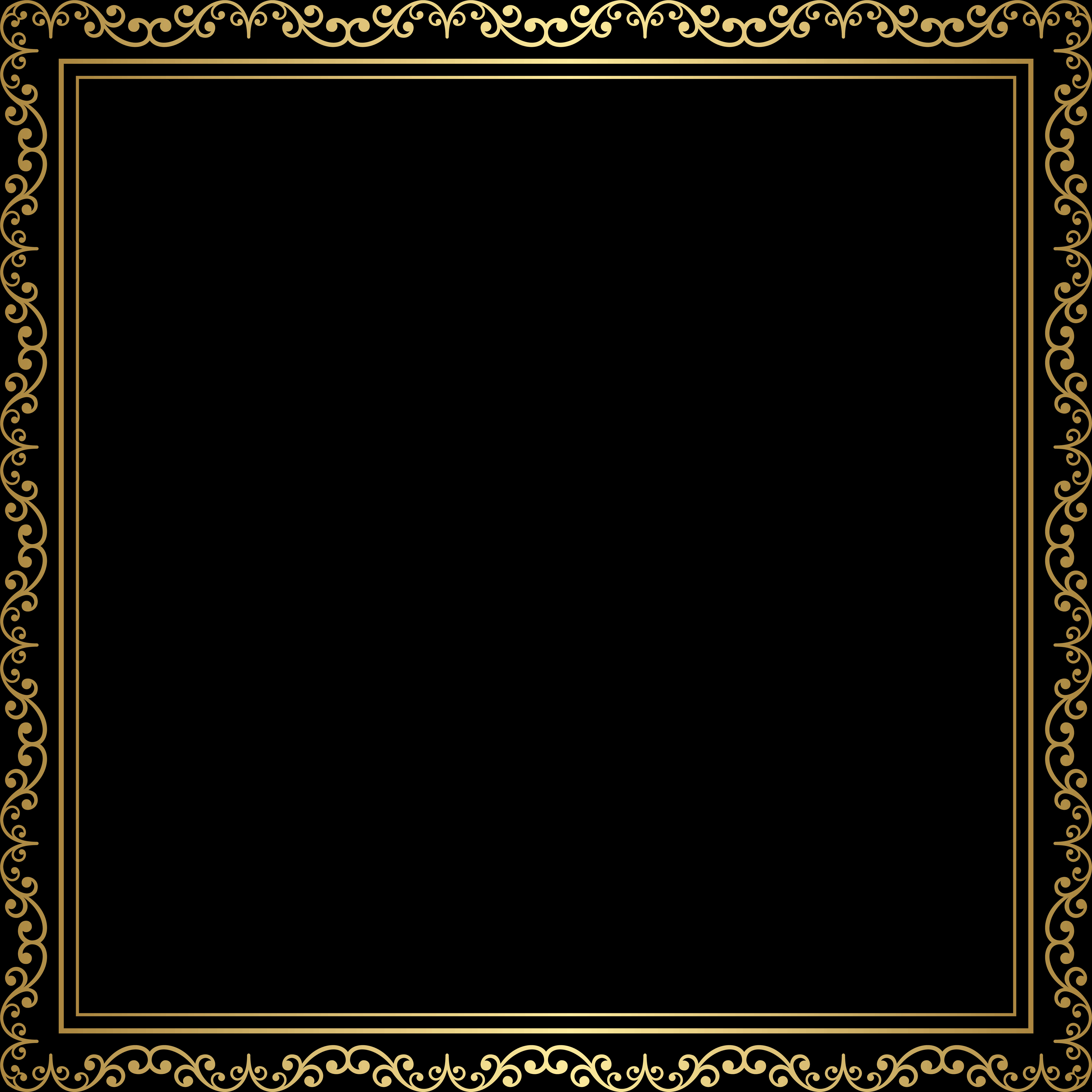 Elegant Gold Frame Design PNG image with a transparent background, free high-resolution download