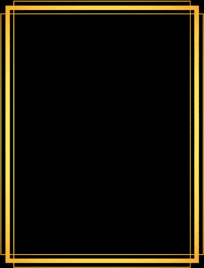 Elegant Gold Frameon Black PNG image with a transparent background, free high-resolution download