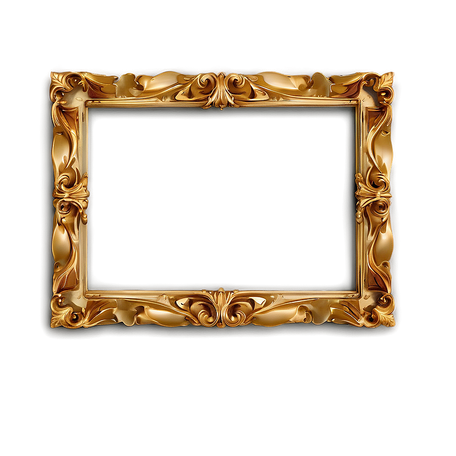 Elegant Gold Picture Frame PNG 05042024 PNG image with a transparent background, free high-resolution download