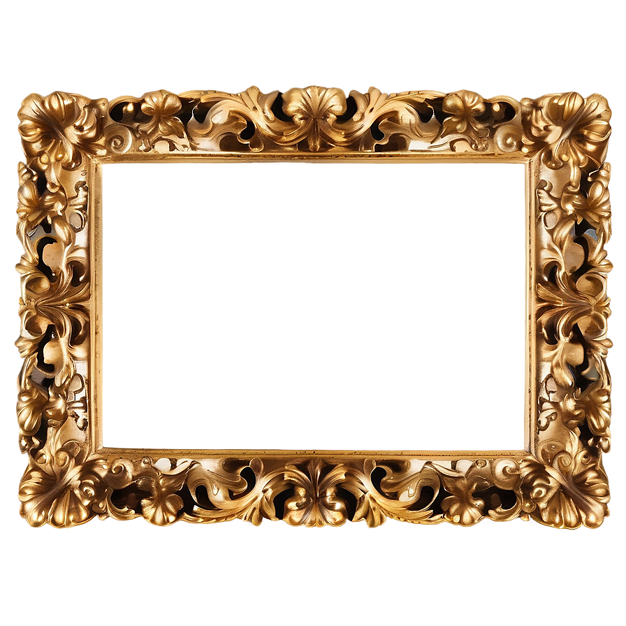 Elegant Gold Picture Frame PNG 35 PNG image with a transparent background, free high-resolution download
