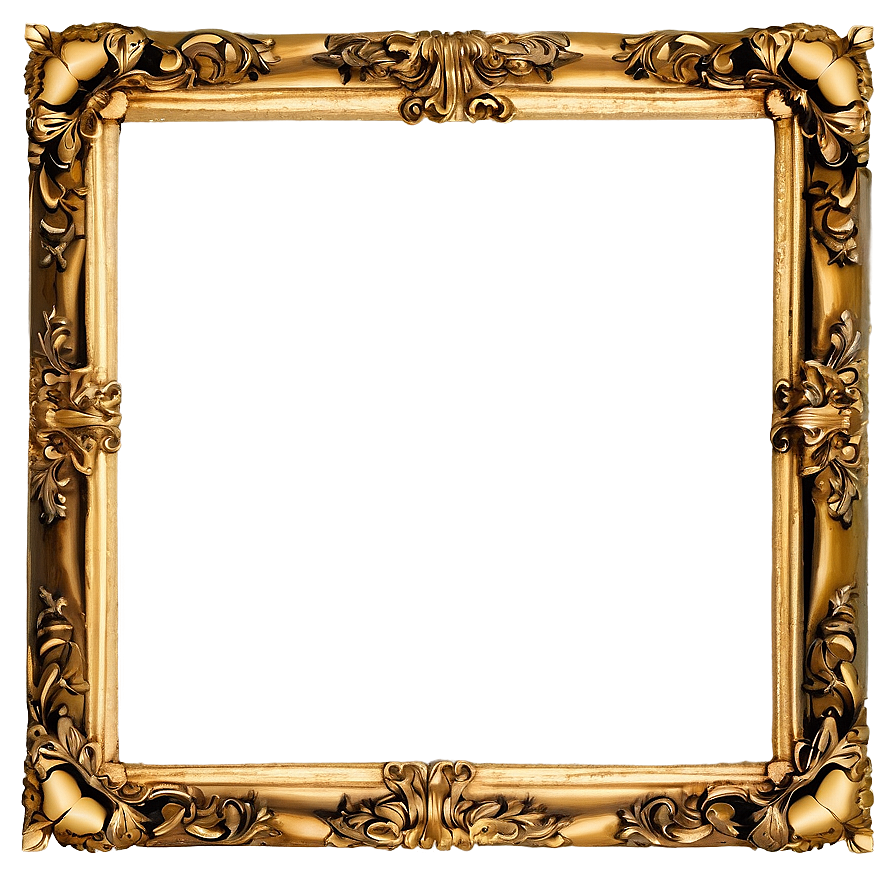 Elegant Gold Picture Frame PNG 7 PNG image with a transparent background, free high-resolution download