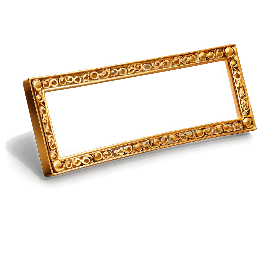 Elegant Gold Rectangle Border Png 06272024