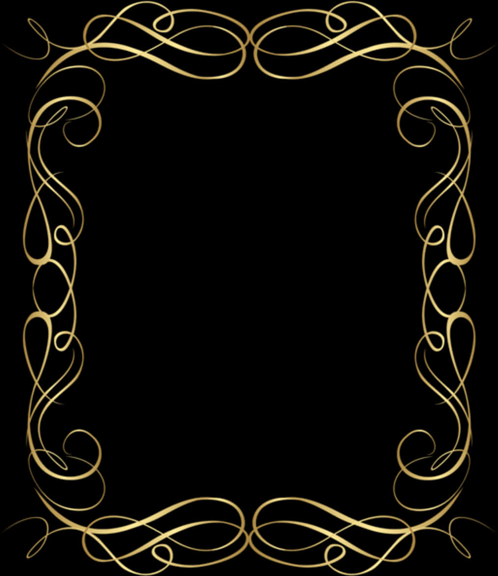 Elegant Gold Scroll Frame PNG image with a transparent background, free high-resolution download