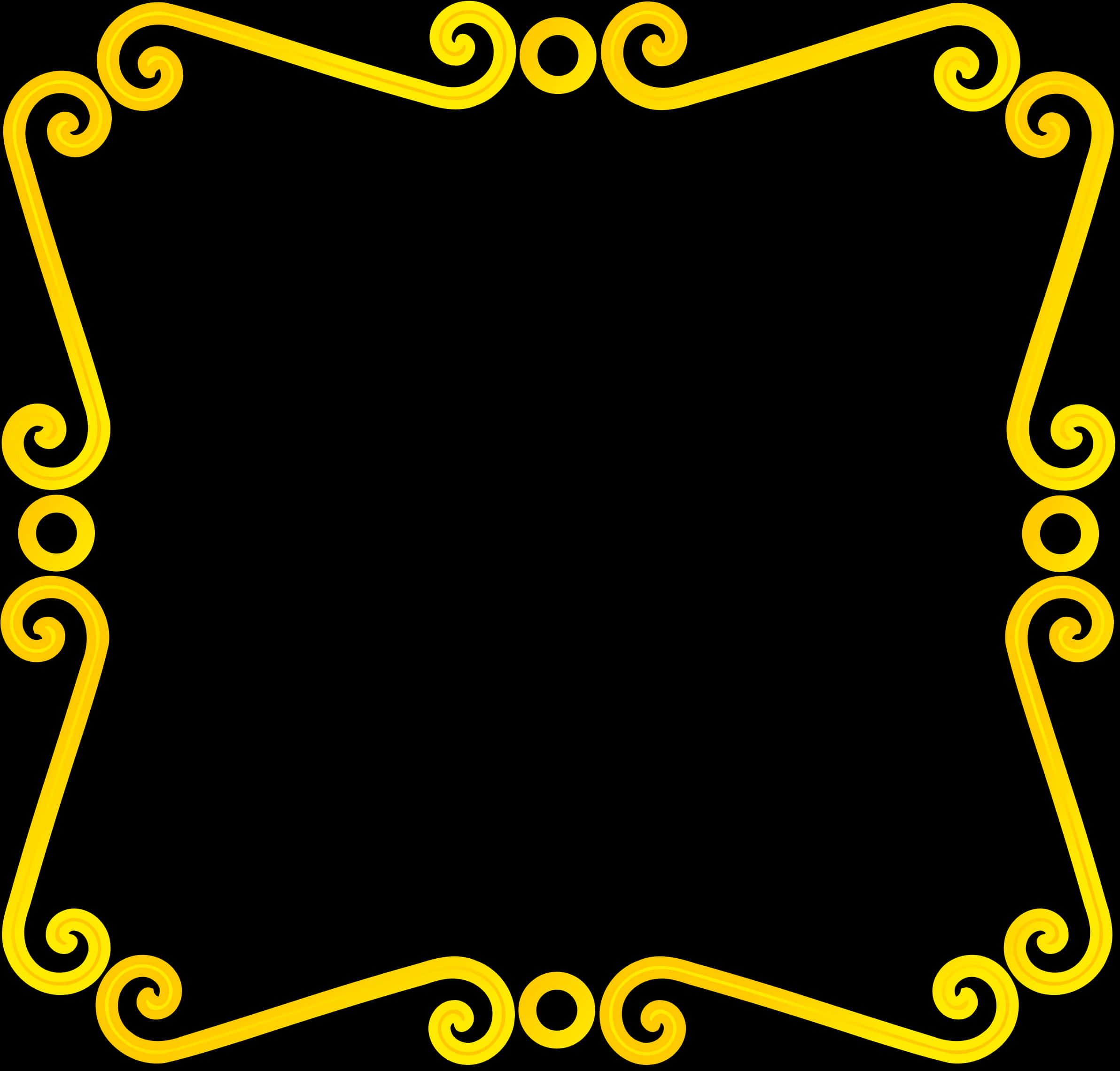 Elegant Gold Scroll Frame PNG image with a transparent background, free high-resolution download