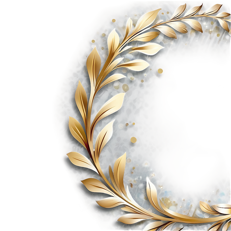 Elegant Gold Wreath Design Png Fgh70