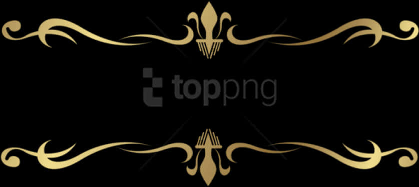 Elegant_ Golden_ Floral_ Decorative_ Line PNG image with a transparent background, free high-resolution download
